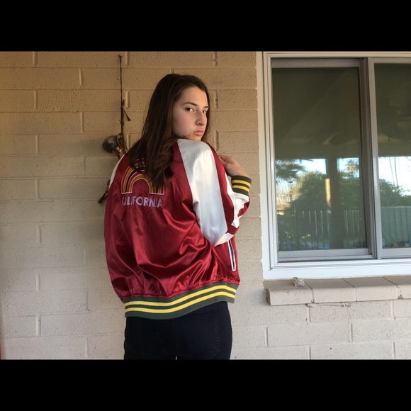 Vintage shiny letterman style California jacket - Picture 2 of 4
